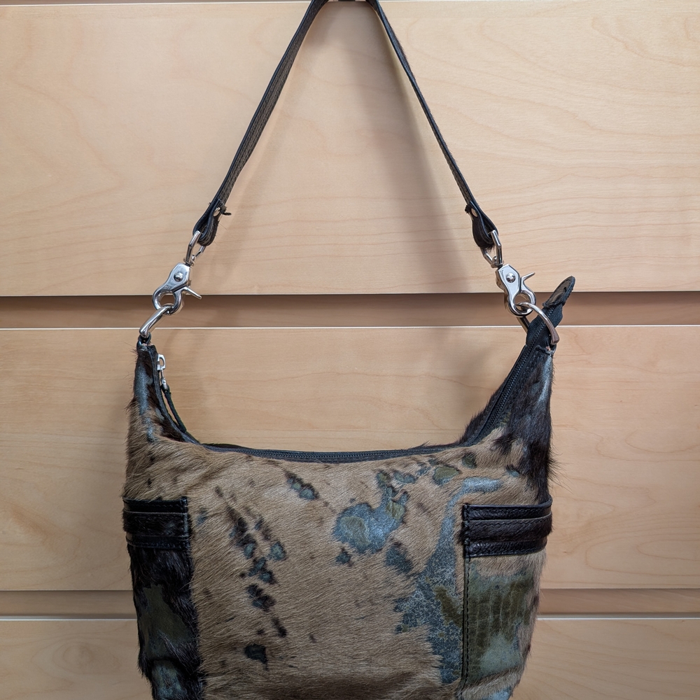 Matteo Mio Distressed Dyed Cow Hide Shoulder Bag